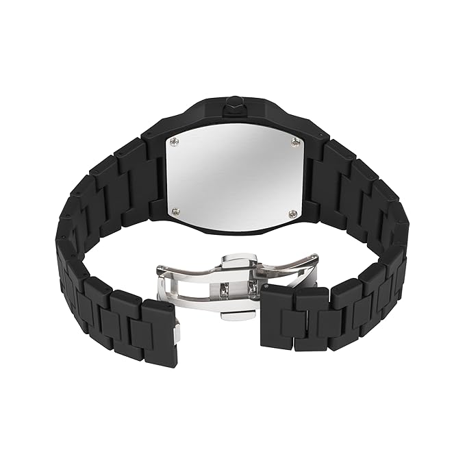 Aura Dial & Polycarbonate Strap Analog Watch for Men & Boys (Black)