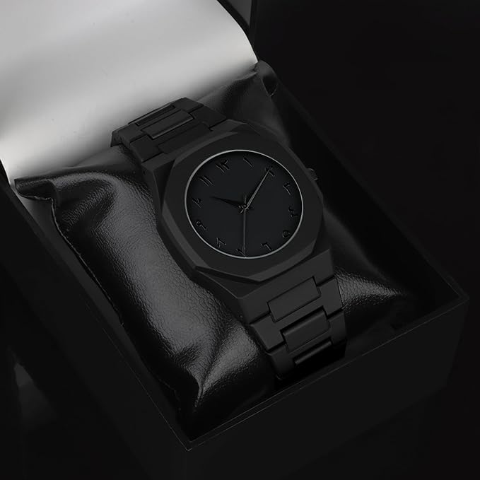 Aura Dial & Polycarbonate Strap Analog Watch for Men & Boys (Black)